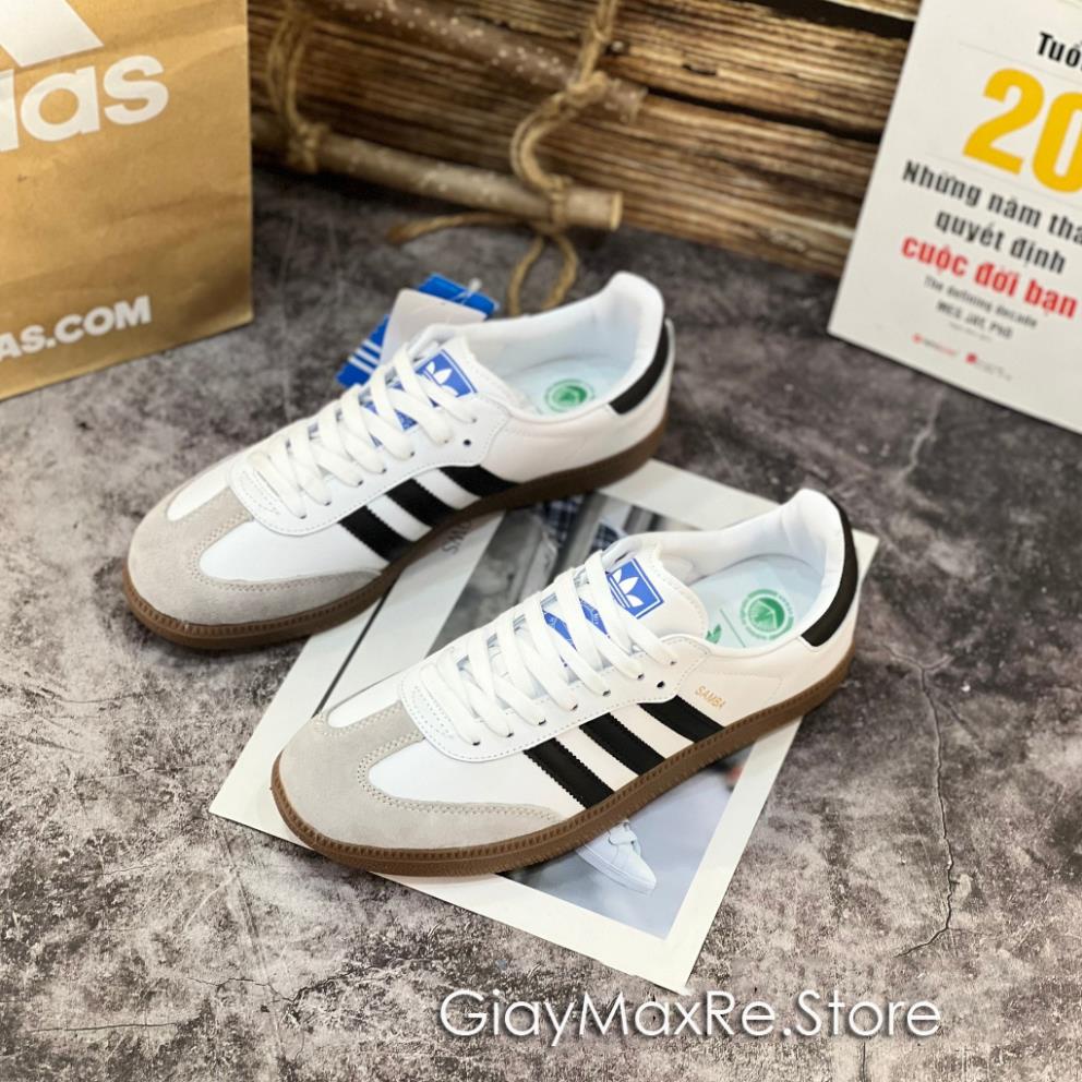 Giày Adidas_Samba Low Đế Nâu, Giày Sneaker AdiDa Samba “ White Black Gum" Hàng Mới 100% Full Box