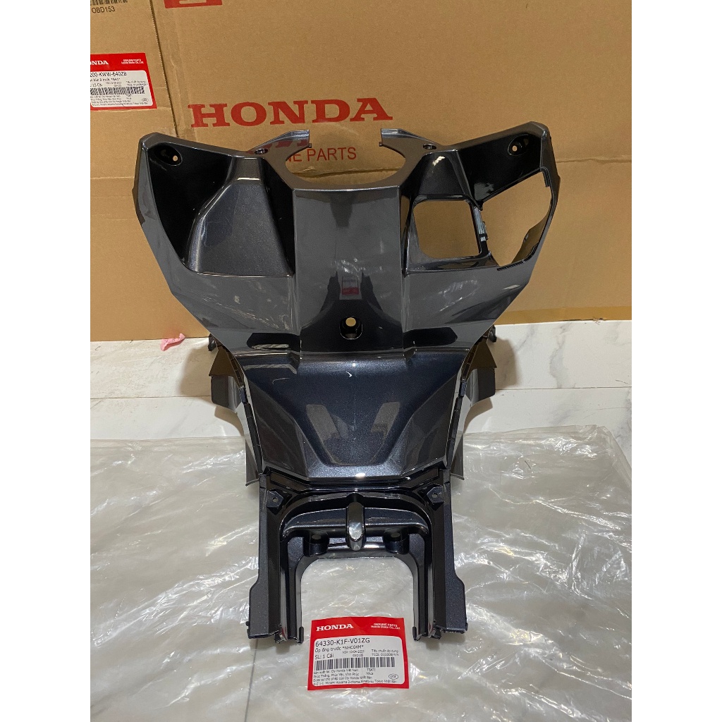 Ốp ống trước | ốp ổ khóa AIR BLADE 125/ 150  màu Bạc đen *NHC04M* chính hãng Honda