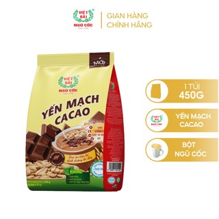 Bột Ngũ Cốc Yến Mạch Cacao VIỆT ĐÀI Thơm Ngon Giàu Chất Dinh Dưỡng Giảm Căng Thẳng Mệt Mỏi Túi 450g