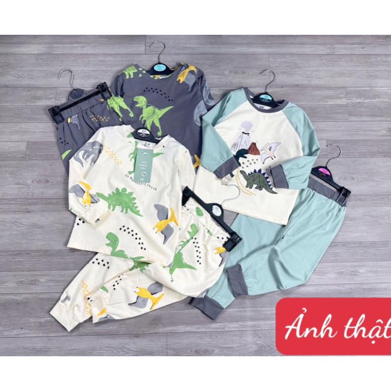 Combo 3 bộ bê trai hình khủng long tone xanh - ghi đậm new