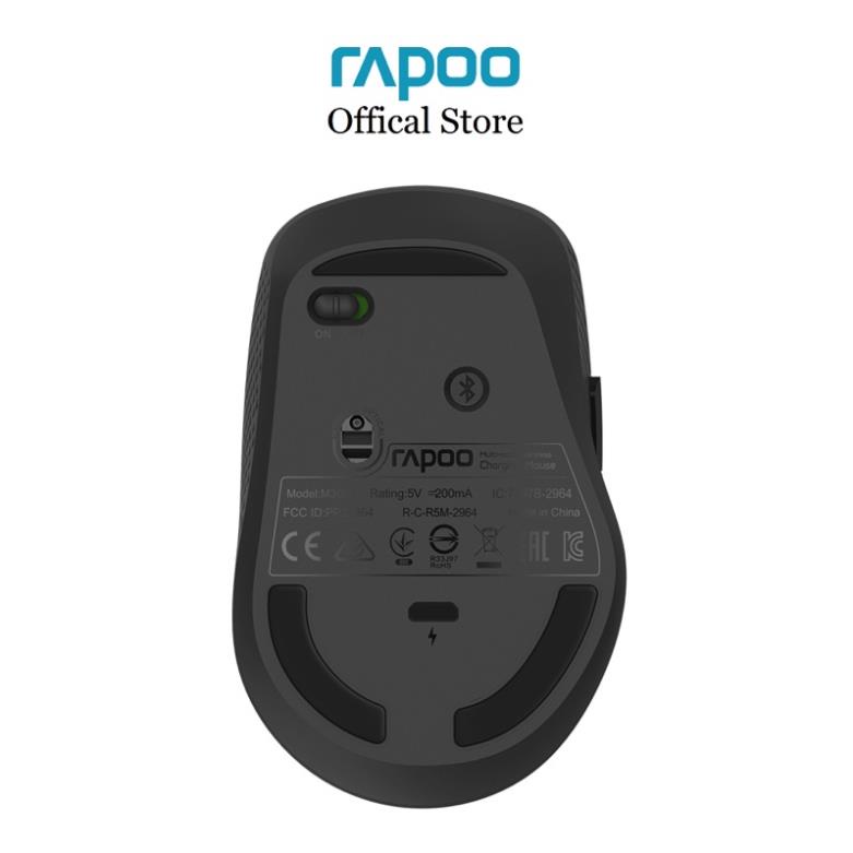 Chuột Rapoo không dây silent M300W sạc Qi không dây - Đa Kết Nối đầu thu USB Receiver 2.4G/ Bluetooth 3.0/ 4.0