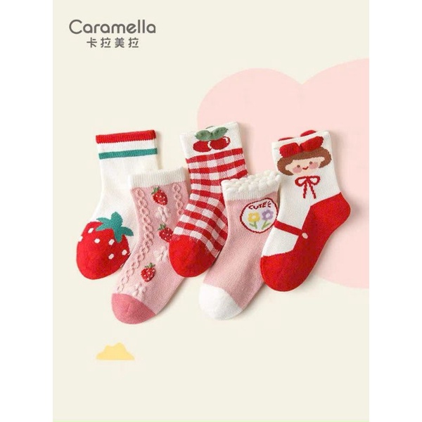 🍓Set 10 đôi Tất Dâu Bé Gái