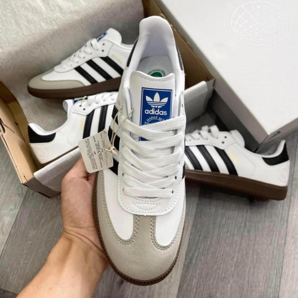 Giày _Adiadas Samba OG Black White Vegan Classic , Giày _Adidas Samba Da Lộn Đế Gum Chuẩn S.Cấp Nam Nữ Hottrend
