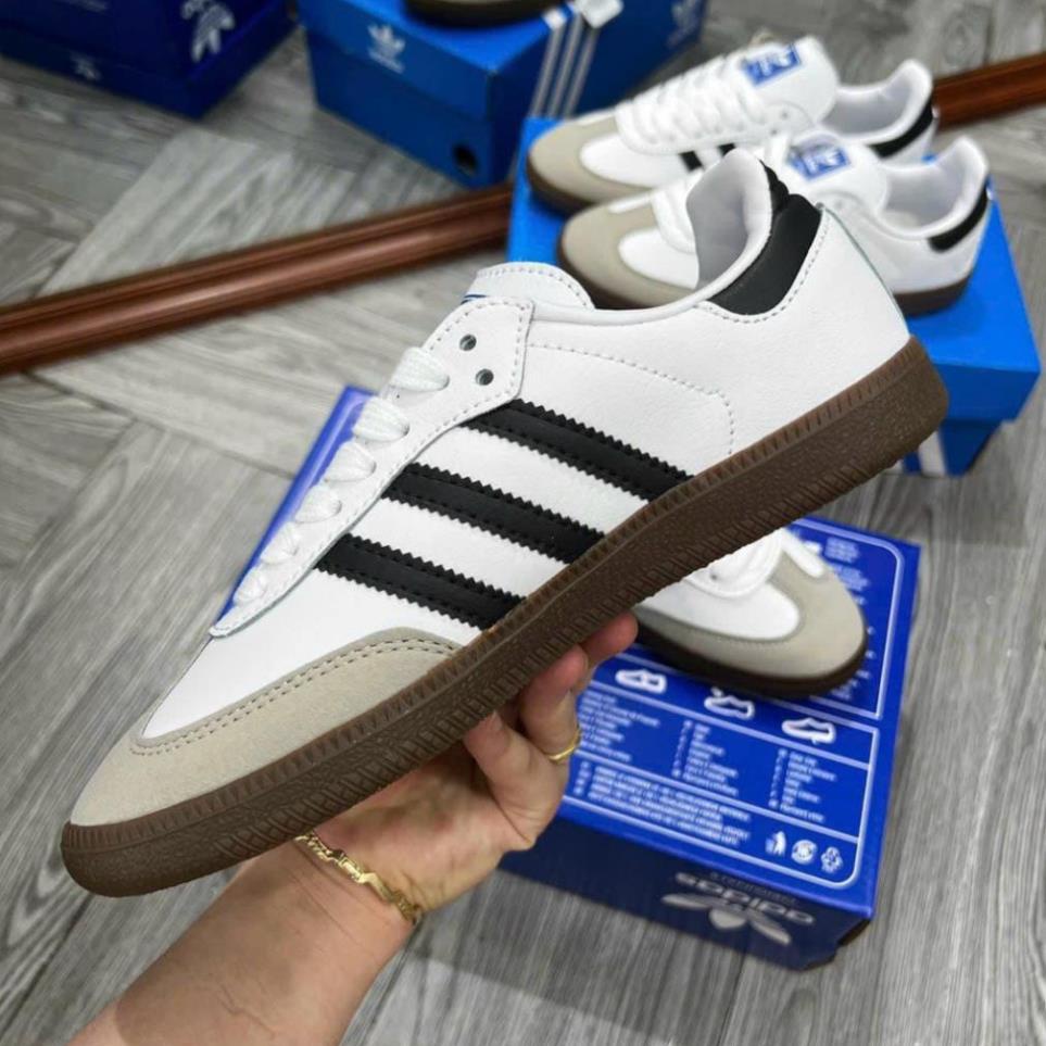 Giày _Adiadas Samba OG Black White Vegan Classic , Giày _Adidas Samba Da Lộn Đế Gum Chuẩn S.Cấp Nam Nữ Hottrend