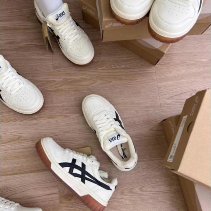 Giày thể thao Asics Court MZ Cream Black Gum Nam Nữ Bản Cao Cấp, Giày Đế Cao Su asics Nguyên Khối Đủ Size 36-44