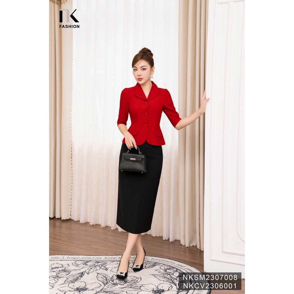 Áo Sơ Mi Cổ Vê Nắp Túi NK Fashion Trẻ Trung, Thanh Lịch NKSM2307008 Sang Trọng, Thanh Lịch, Hack Dáng, Vải Thoáng Mát