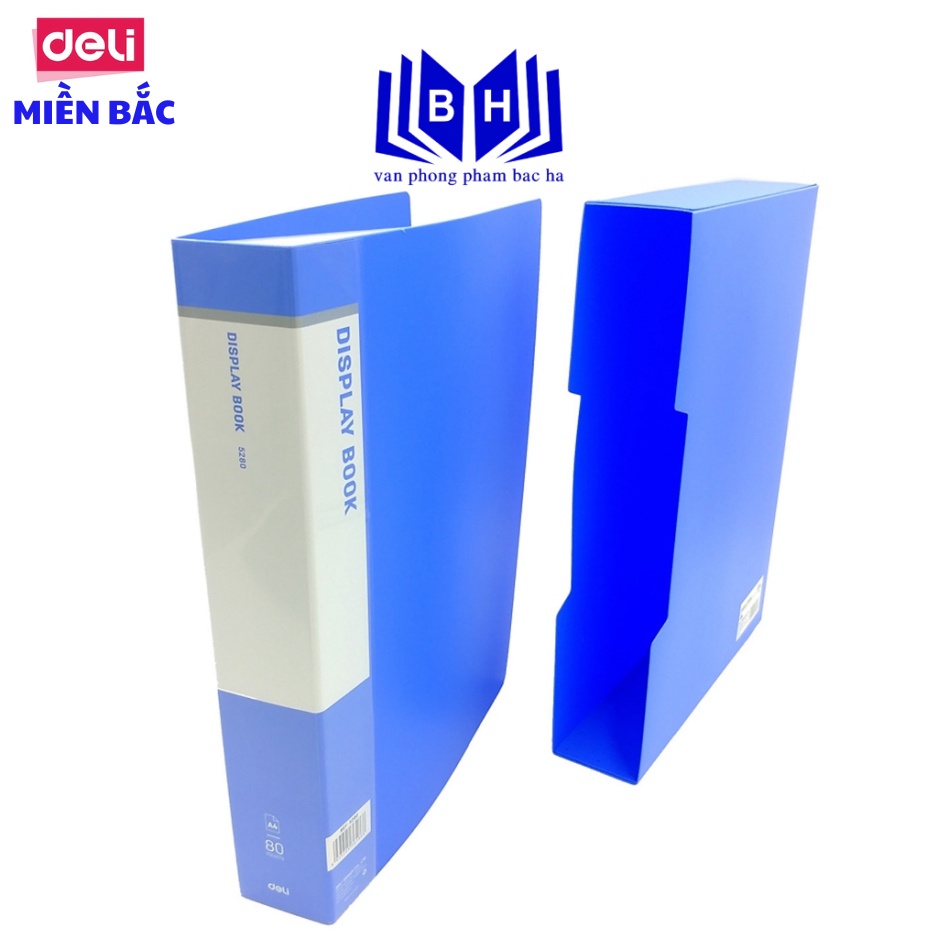 File lá/ Bìa lá A4 Deli, Xanh dương - 80/ 100 lá - 5280/ 5200