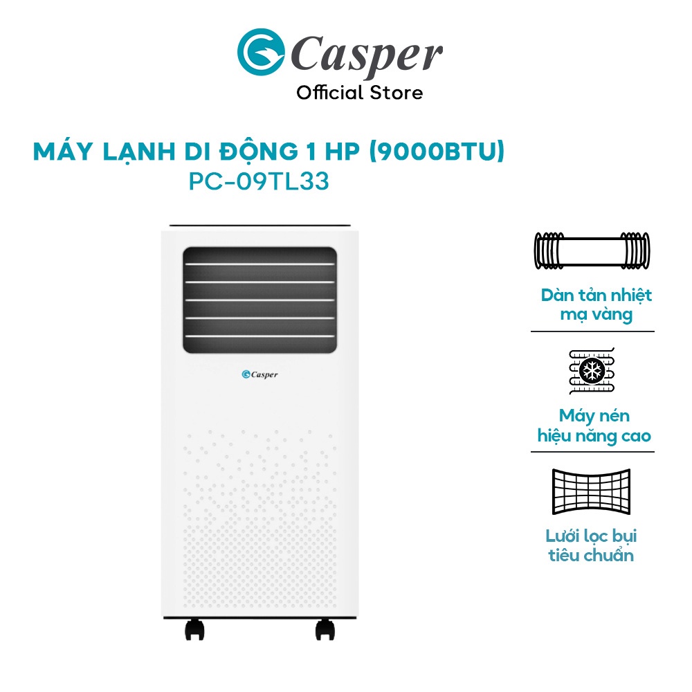 Máy lạnh di động Casper PC-09TL33 [GIAO TP. HCM VÀ HÀ NỘI]