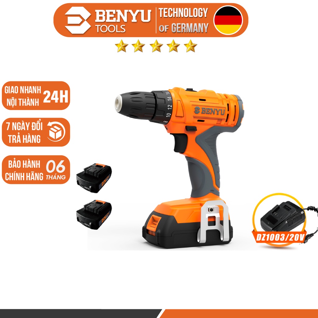 Máy khoan pin BENYU DZ1003/20V - Tặng kèm Pin + Sạc 2.0Ah