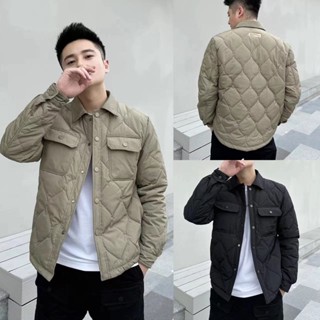 Mới Áo Khoác cotton Nhẹ Phối Lưới Thời Trang Thu Đông Cho Nam