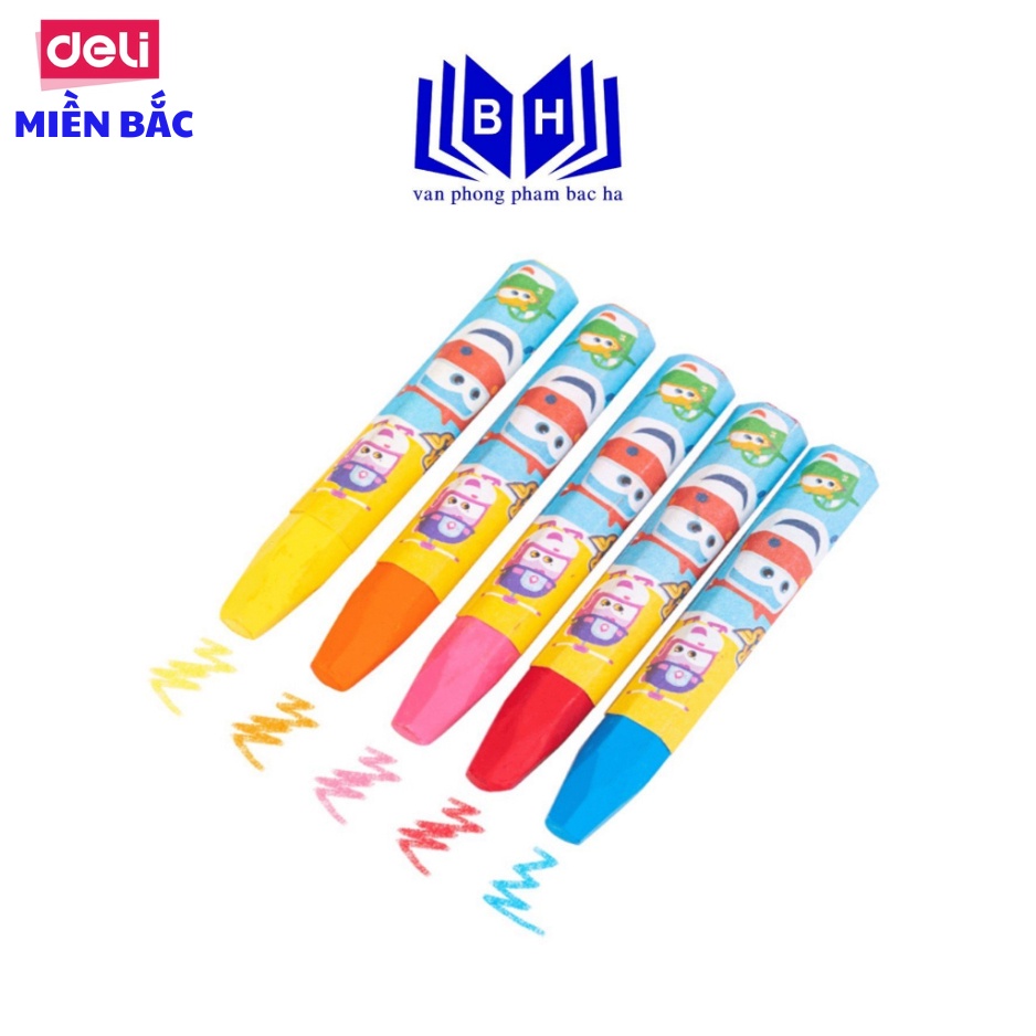 Bút sáp dầu Superwings x Deli – thân lục giác – 12/18/24 màu - C009-12 /C009-18/ C009-24