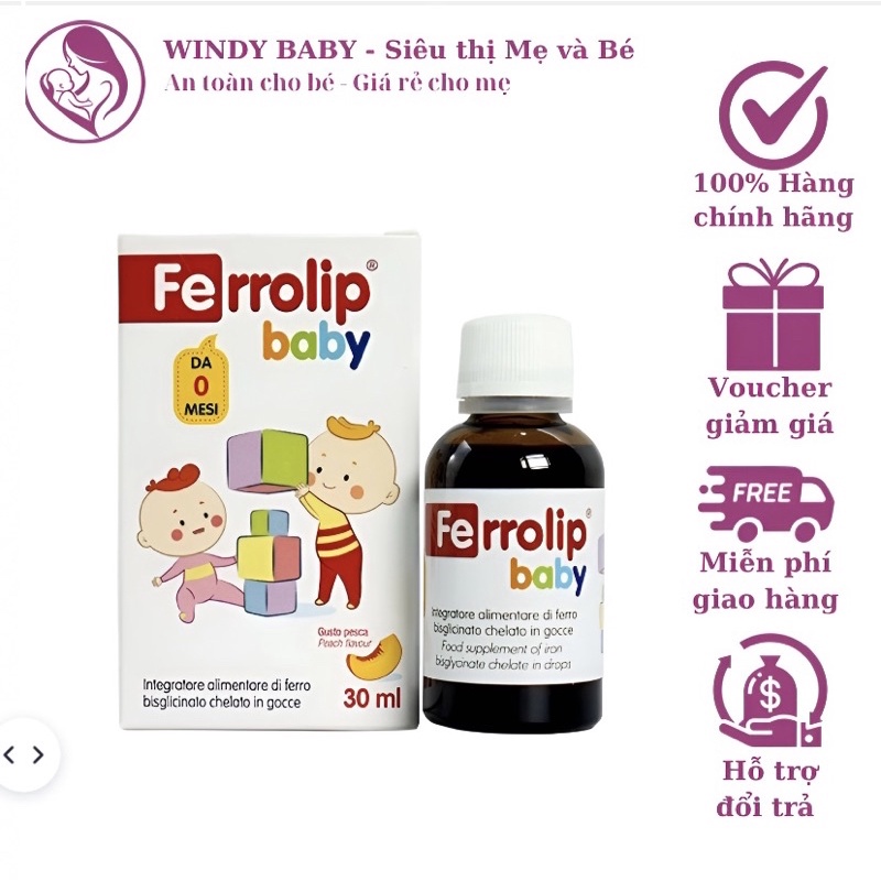 Sắt Hữu Cơ Ferrolip Baby 30ml - Dạng nhỏ giọt