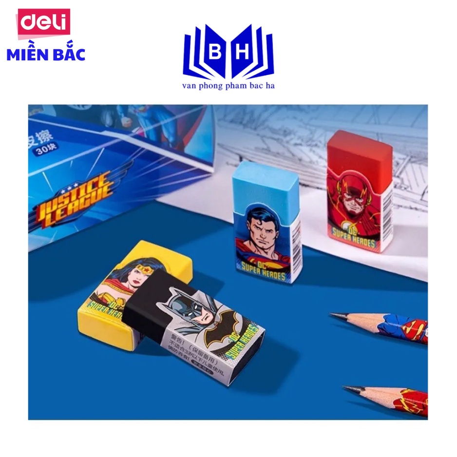 Gôm tẩy Deli in ấn hình siêu nhân anh hùng - 1 chiếc - XP102/ XP104/ XP105