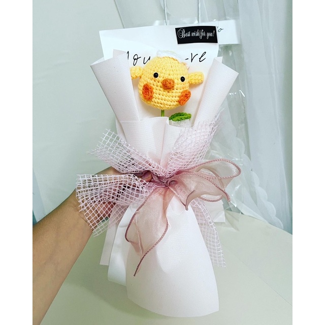 Bó Hoa Gấu Nhồi Bông Kèm Túi và Đèn Dễ Thương Cao Cấp  - Quà Tặng Sinh Nhật, 20/10