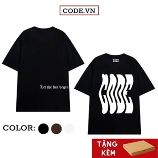 Áo phông tay lỡ nam nữ local brand Code VN 2023 unisex thun teen from rộng cổ tròn basic cặp đôi bigsize cotton cao cấp