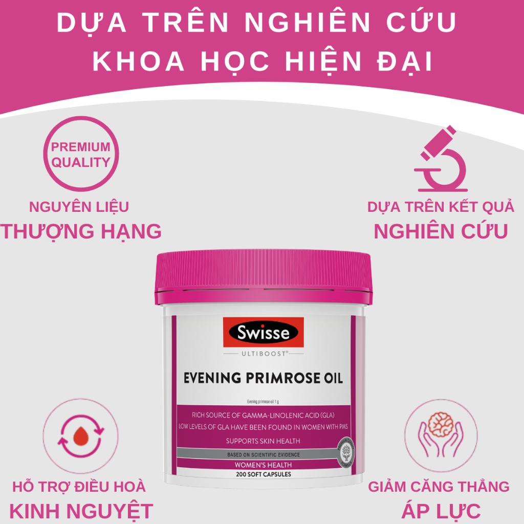 Swisse Ultiboost Evening Primrose Oil - Viên Uống Tinh Dầu Hoa Anh Thảo - 200 Viên - TD Shop