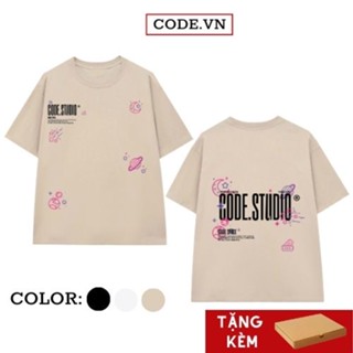 Áo phông cotton local brand CODE VN SPACE thun in cổ tròn from rộng tay lỡ bigsize nam nữ unisex tee oversize