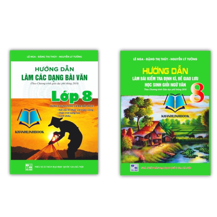 Sách - Combo 2 cuốn Hướng dẫn làm bài kiểm tra định kì + Hướng dẫn làm các dạng bài văn lớp 8