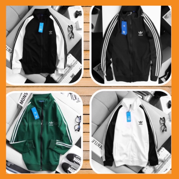 Áo Khoác thể thao nữ, nam áo thu đông chất nỉ Phối 3 Sọc Tay LOGO Adidas Thêu Ngực -Ts shop