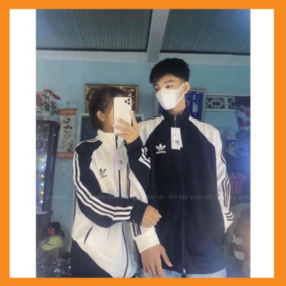 Áo Khoác thể thao nữ, nam áo thu đông chất nỉ Phối 3 Sọc Tay LOGO Adidas Thêu Ngực -Ts shop
