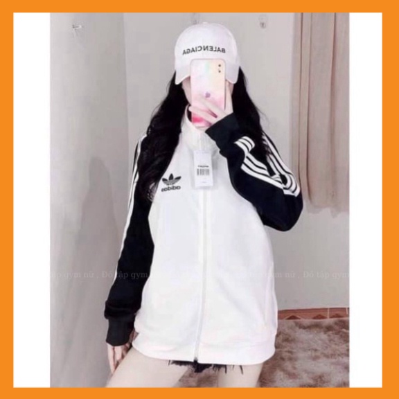 Áo Khoác thể thao nữ, nam áo thu đông chất nỉ Phối 3 Sọc Tay LOGO Adidas Thêu Ngực -Ts shop