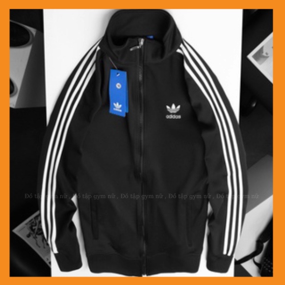 Áo Khoác thể thao nữ, nam áo thu đông chất nỉ Phối 3 Sọc Tay LOGO Adidas Thêu Ngực -Ts shop