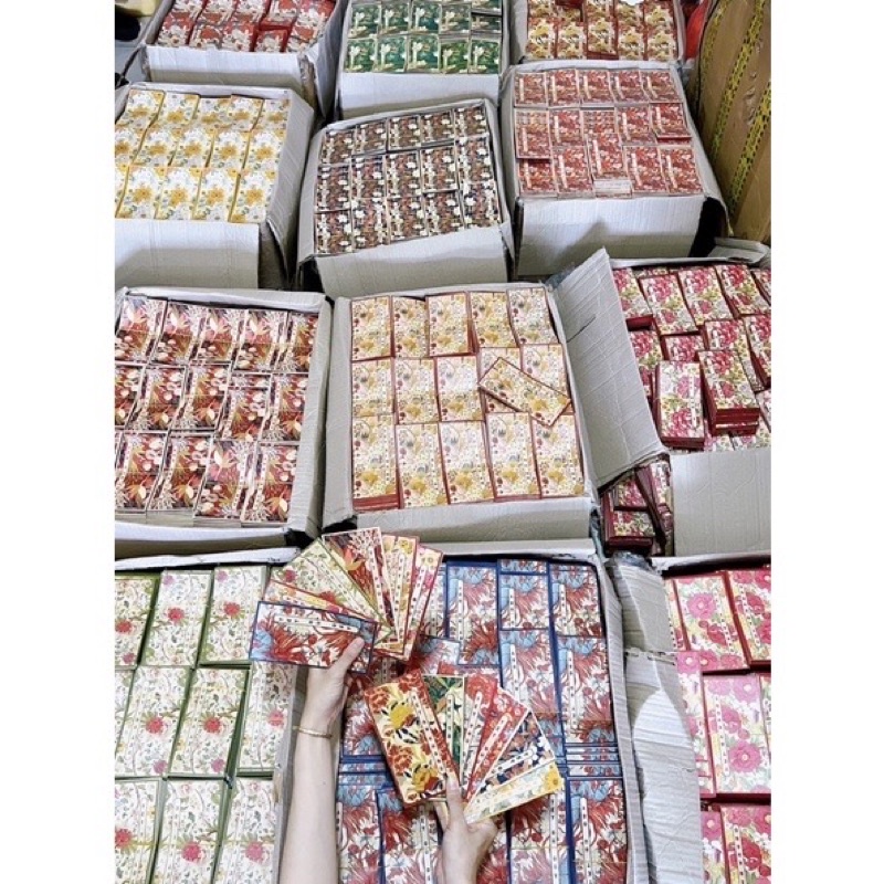 Bao lì xì mẫu mới - hoa cỏ mùa xuân - mix random set 20c/50c