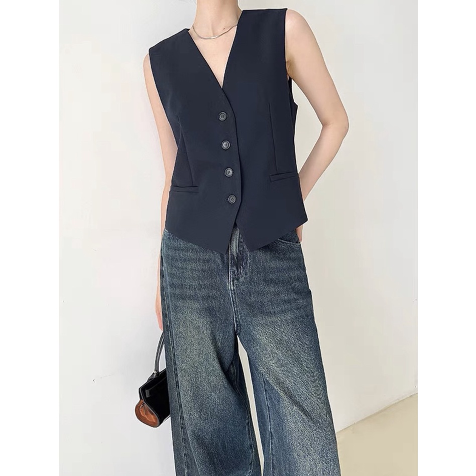 LYRA Áo gile chất thô Hàn, vạt trước chéo thời trang phong cách trẻ trung, cá tính - CSYAC0187