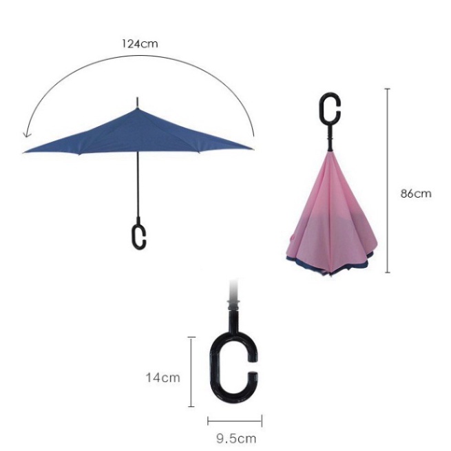 Ô dù gấp ngược thông minh cỡ lớn tiện lợi - Dù Gấp Ngược Thông Minh Siêu Tiện Ích Cho Đi Ô Tô Chắn Tia UV Tuyệt Đối
