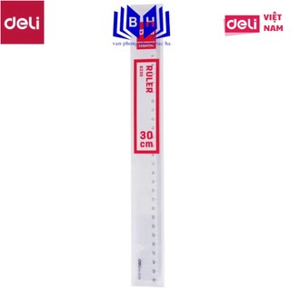Thước kẻ 30cm Deli, trong quãng - E6230
