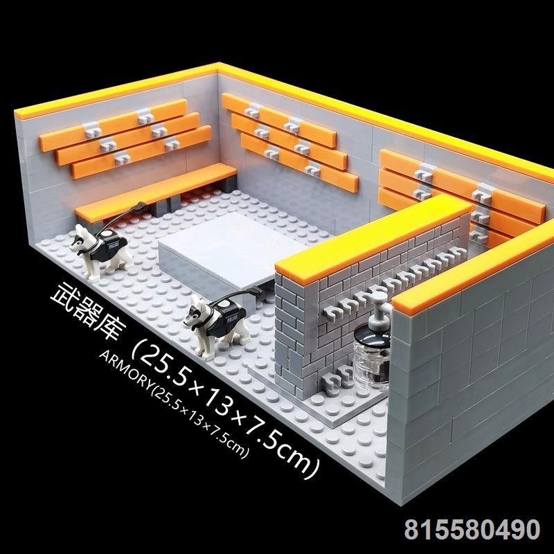 Tương thích với LEGO quân sự khối xây dựng vũ khí hạng nặng kho súng phòng cảnh sát vũ trang SWAT thiết bị ba lô cậu bé
