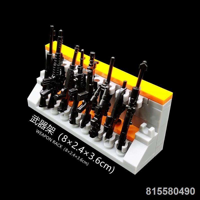 Tương thích với LEGO quân sự khối xây dựng vũ khí hạng nặng kho súng phòng cảnh sát vũ trang SWAT thiết bị ba lô cậu bé