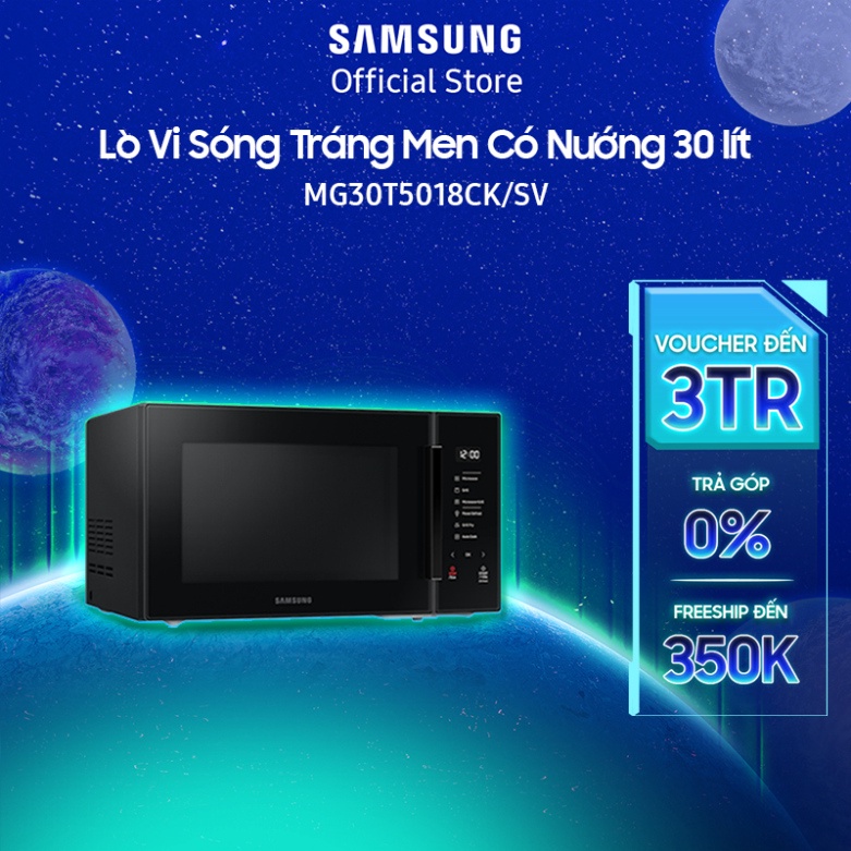 [ Lò Vi Sóng Tráng Men Có Nướng Samsung MG30T5018CK/SVV(30 lít) ]