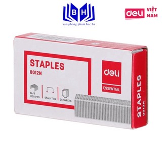 combo 10 hộp Ghim dập/ Đạn ghim 24/6 Deli E0012N ( N12 - 0012 )