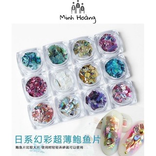 Set 12 hũ đá xà cừ làm nail vân đá nhiều màu - xà cừ nail