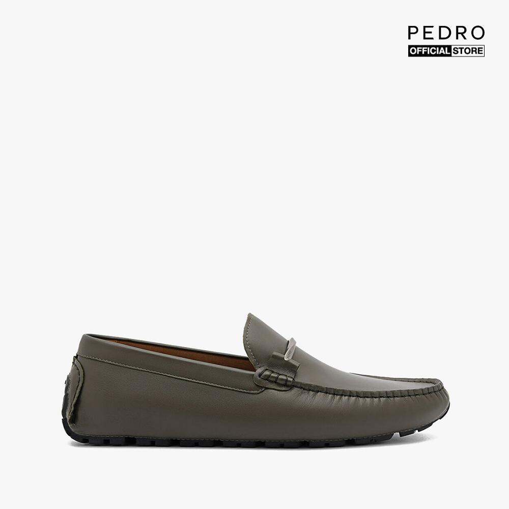PEDRO - Giày lười nam mũi nhọn Leather Horsebit Moccasins PM1-65980283-64