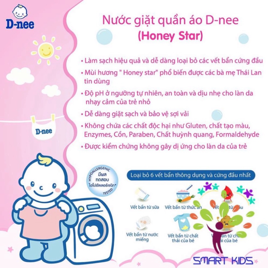 Nước giặt quần áo em bé Dnee 3000ml