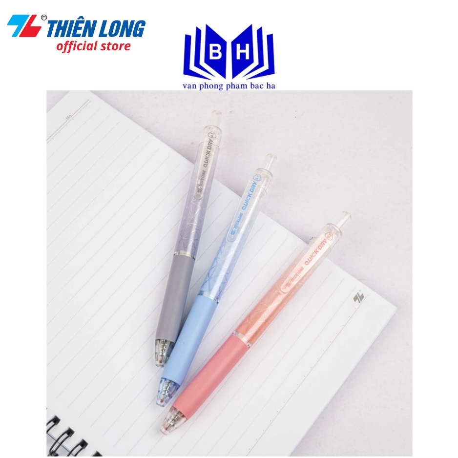 Bút gel Quick Dry Thiên Long GEL-033 ngòi 0.5mm - Mực khô siêu tốc - Mực xanh