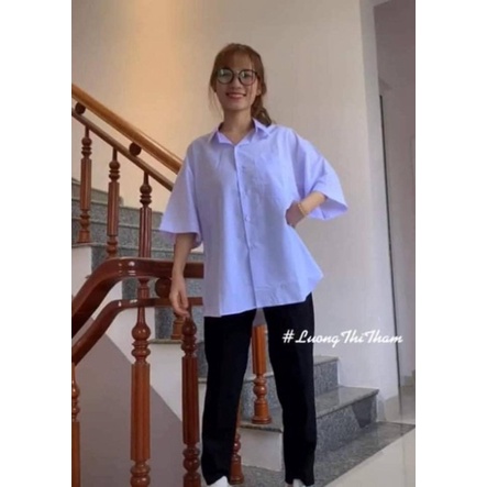 SƠ MI TRẮNG CỘC TAY-SƠ MI TRẮNG ĐI HỌC Uyên Fashion