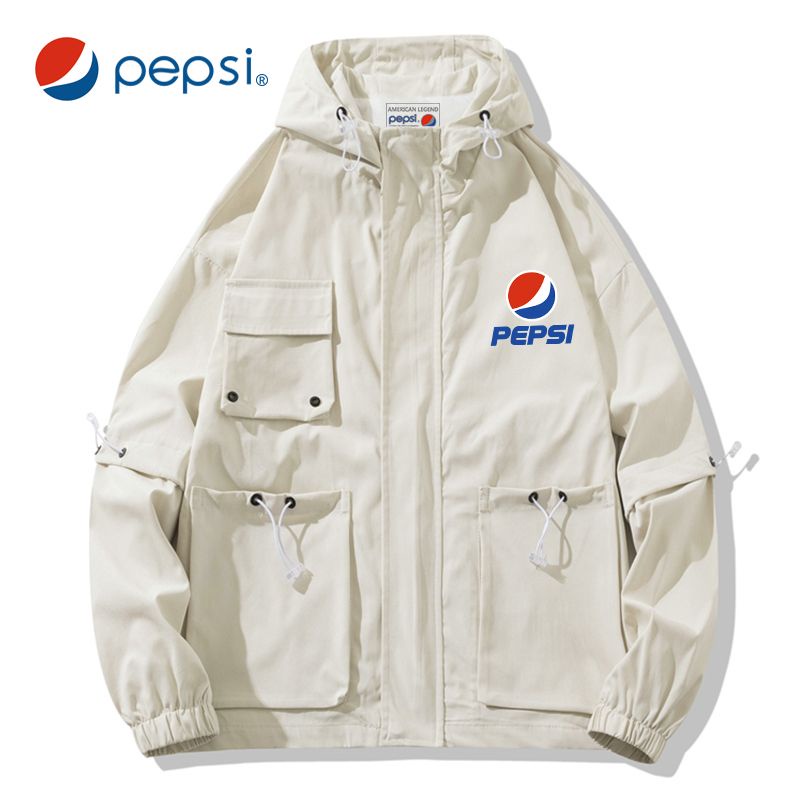 Pepsi Áo Khoác Có Mũ Trùm Phối Nhiều Túi Thời Trang Mùa Xuân Thu Dành Cho Nam
