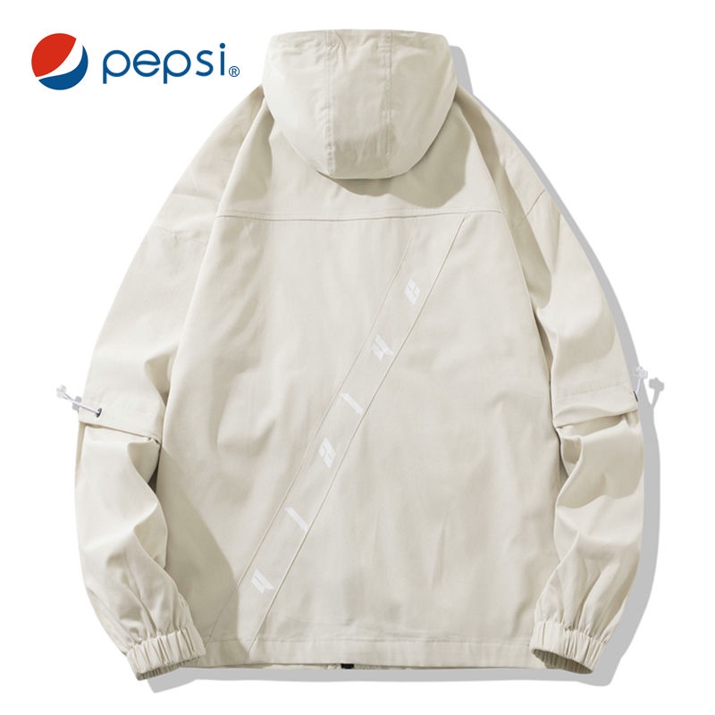 Pepsi Áo Khoác Có Mũ Trùm Phối Nhiều Túi Thời Trang Mùa Xuân Thu Dành Cho Nam