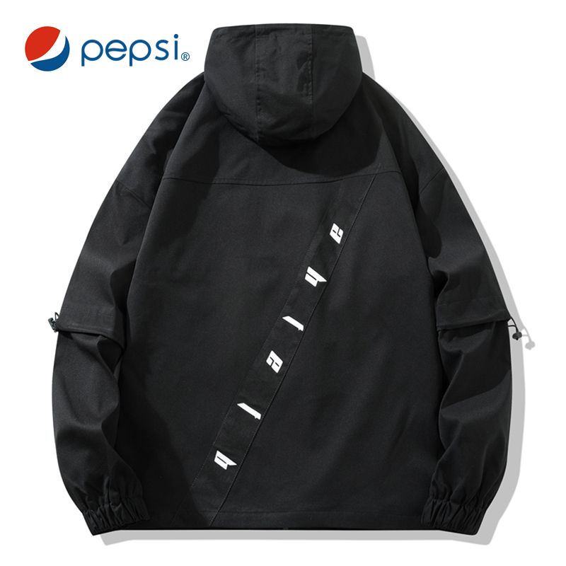 Pepsi Áo Khoác Có Mũ Trùm Phối Nhiều Túi Thời Trang Mùa Xuân Thu Dành Cho Nam