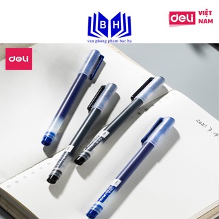 Combo 5 Bút bi nước công sở mực gel 0.5mm Deli EG16 - MỰC XANH/ ĐEN ( G16 )