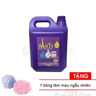 Nước giặt quần áo Thái Lan Paris 5 lít Tặng 1 bông tắm màu ngẫu nhiên