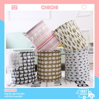 Giỏ đựng quần áo vải canvas gấp gọn túi vải đựng đồ đa năng chống thấm ChiChi TV05