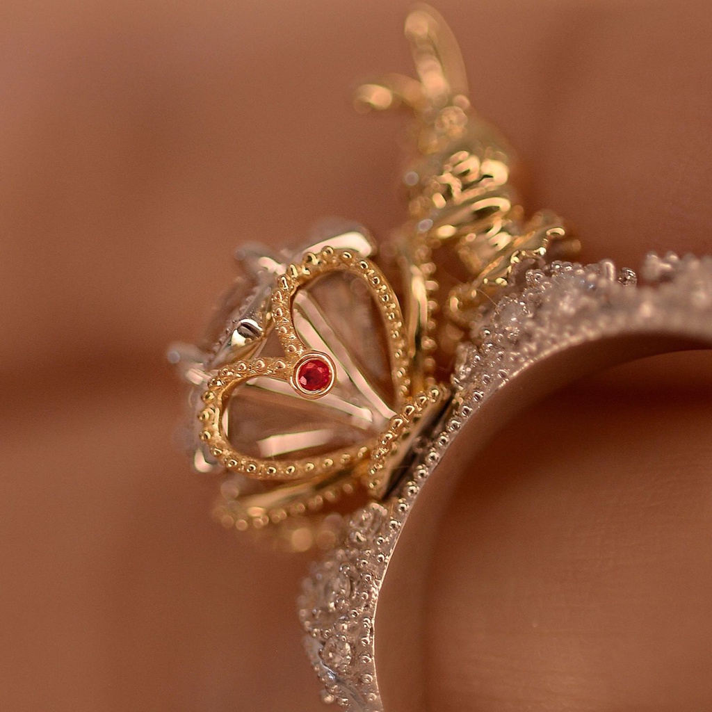 Nhẫn Cưới Khảm Đá Hình Thỏ Hoa Hồng Phong Cách xiaohongshu Cho Cặp Đôi