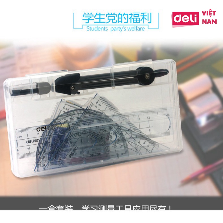 Bộ dụng cụ học tập E9609 ( 9609 ) - Bộ Compa Eke Gồm 6 món