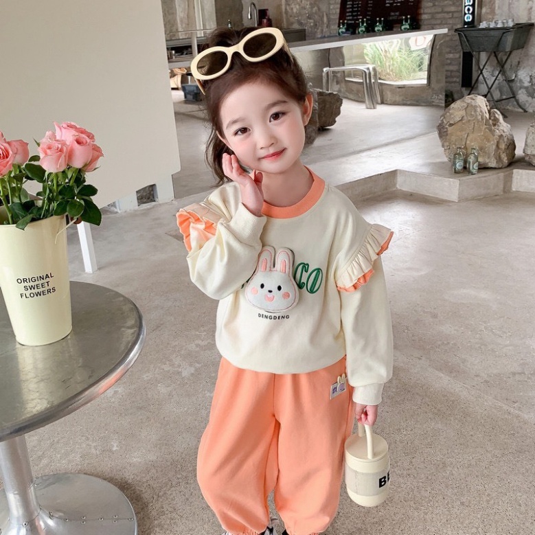 Bộ quần áo dài tay xinh xắn cho bé gái mặc thu đông 10-22kg Kittenbabyshop