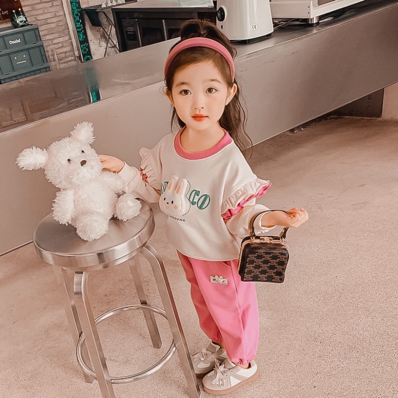 Bộ quần áo dài tay xinh xắn cho bé gái mặc thu đông 10-22kg Kittenbabyshop