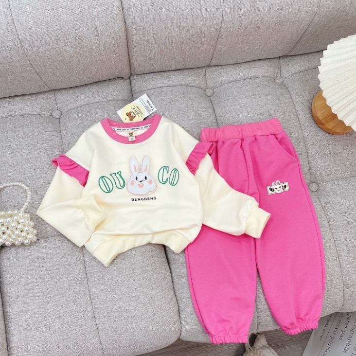 Bộ quần áo dài tay xinh xắn cho bé gái mặc thu đông 10-22kg Kittenbabyshop